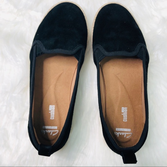 Clarks Collection Black Suede Espadrille Flat |7.5 - Picture 2 of 5